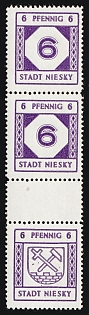 1945 Niesky (Oberlausitz), Germany Local Post, Gutter-Pair