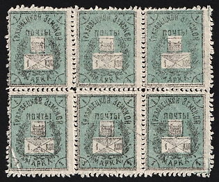 1905 1k Gryazovets Zemstvo, Block 3x2, All 6 Types