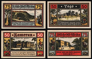 1922 'Lost Colonies' German Colonies, Germany, Emergency Money, Pictorial Labels, German South West Africa, Togo, Cameroon and German East Africa