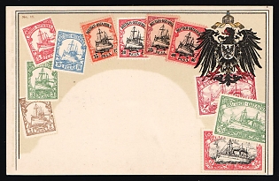 German East Africa, Kaiser’s Yacht, German Colonies, Germany, Decorative Philatelic Picture Postcard