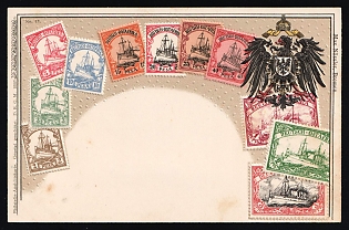 German East Africa, Kaiser’s Yacht, German Colonies, Germany, Embossed Philatelic Picture Postcard by Zieher