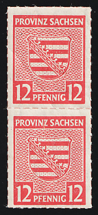 1946 12pf Naumburg (Saale), Germany Local Post, Unofficial Issue, Tete-beche pair