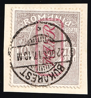1917 10b Romania on piece, German Occupation, Germany