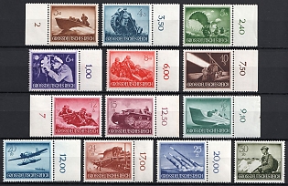 1944 Third Reich, Germany, Wehrmacht, Complete Set, Margins, Plate Numbers