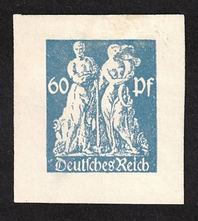 1922, 60 Pf, Weimar Republic, Germany, Rare Proof
