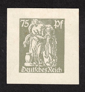 1922, 75 Pf, Weimar Republic, Germany, Rare Proof