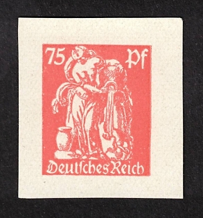 1922, 75 Pf, Weimar Republic, Germany, Rare Proof