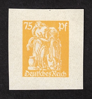 1922, 75 Pf, Weimar Republic, Germany, Rare Proof