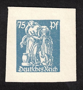 1922, 75 Pf, Weimar Republic, Germany, Rare Proof