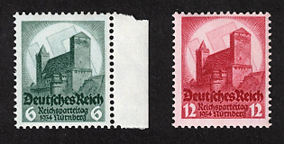 1934 6pf + 12pf Third Reich, Germany, Complete Set, Margin