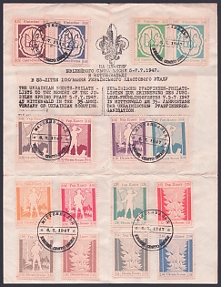 1947 Mittenwald, Ukraine, DP Camp, Displaced Persons Camp, Franked with Complete Set, Philatelic Cancellation