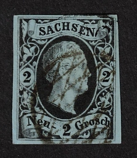 1851 2NGr Saxony, German States, Germany, Signed