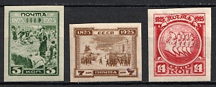 1925 Centenary of Decembrists Revolt, Soviet Union, USSR, Russia, Imperforate, Complete Set