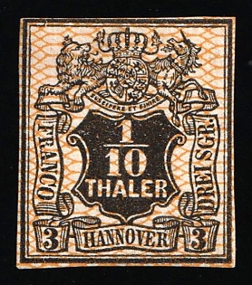 1856-57 1/10th Hanover, German States, Germany
