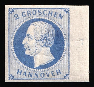 1859 2gr Hanover, German States, Germany, Margin, Plate Number '7'