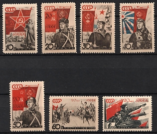 1938 20th anniversary of the Red Army and Navy, Soviet Union, USSR, Russia, Thick Paper, Complete Set