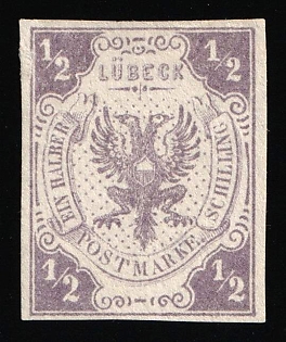 1862 1/2s Lubeck, German States, Germany