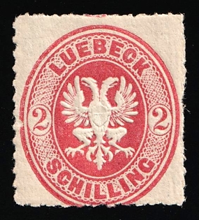1863-67 2s Lubeck, German States, Germany