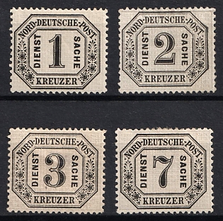 1870 North German Confederation, German States, Germany, Official Stamps, Complete Set, Signed