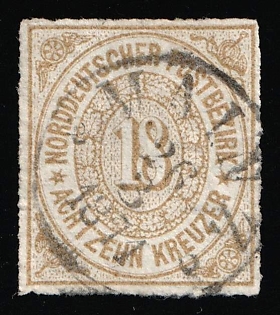 1868 18kr North German Confederation, German States, Germany, Circular Datestamp '26 Mar 1871'