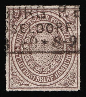 1868 1/2sch North German Confederation, German States, Germany, Rectangular Datestamp