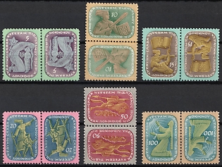 1954 Underground Couriers and Messengers, Ukraine, Underground Post, Complete Set, Watermark, Tete-beche Pairs, Feduk #255-260