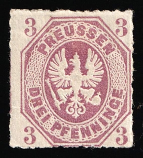 1865 3pf Prussia, German States, Germany
