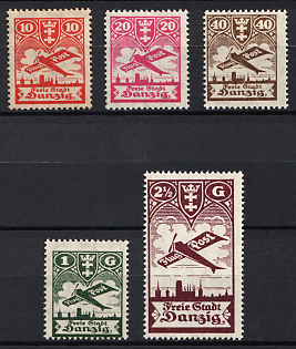 1924 Danzig Gdansk, Germany, Airmail, Complete Set