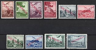 1941 Serbia, German Occupation, Germany, Complete Set, Airmail