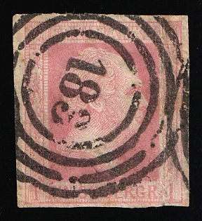 1857 1sgr Prussia, German States, Germany, Circular Postmark