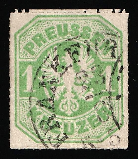 1867 1kr Prussia, German States, Germany, Circular Datestamps
