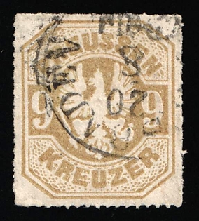 1867 9kr Prussia, German States, Germany, Circular Datestamp
