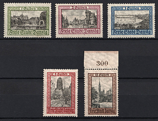 1924 Danzig Gdansk, Germany, Complete Set, Plate Number