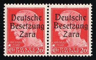 1943 20c Zadar, German Occupation, Germany, Pair, Signed