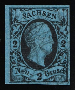 1852 2ngr Saxony, German States, Germany, Circular Cancellation
