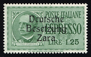 1943 1.25l Zadar, German Occupation, Germany, Signed
