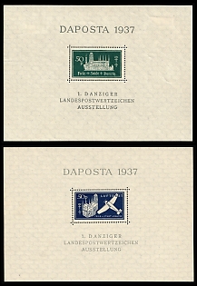 1937 Danzig Gdansk, Germany, Souvenir Sheets