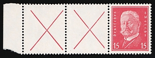 1928 15pf Weimar Republic, Germany, Se-tenant, Zusammendrucke