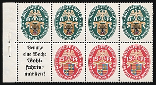 1928 Weimar Republic, Germany, Se-tenant, Zusammendrucke, Block