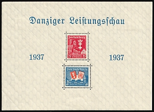 1937 Danzig Gdansk, Germany, Souvenir Sheet