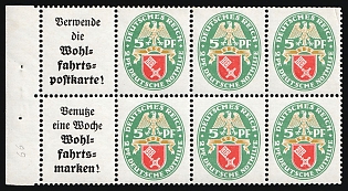 1929 Weimar Republic, Germany, Se-tenant, Zusammendrucke, Block