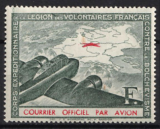 1941 French Legion, Germany, Airmail, Dark gray-green Color