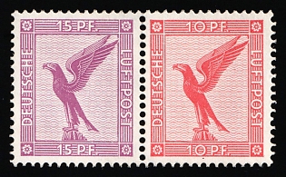 1931 Weimar Republic, Germany, Se-tenant, Zusammendrucke, Airmail