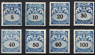 1923 Danzig Gdansk, Germany, Postage Due Stamps, Complete Set