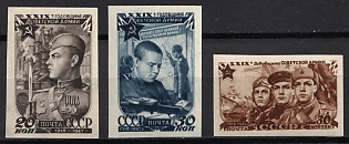 1947 29th Anniversary of the Soviet Army, Soviet Union, USSR, Russia, Imperforate, Complete Set