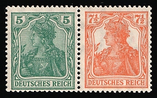 1919 Weimar Republic, Germany, Se-tenant, Zusammendrucke