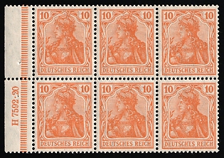 1921 Weimar Republic, Germany, Se-tenant, Zusammendrucke, Block