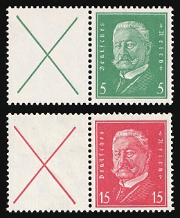 1928 Weimar Republic, Germany, Se-tenants, Zusammendrucke
