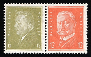 1932 Weimar Republic, Germany, Se-tenant, Zusammendrucke