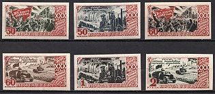 1947 30th Anniversary of the October Revolution, Soviet Union, USSR, Russia, Imperforate, Complete Set